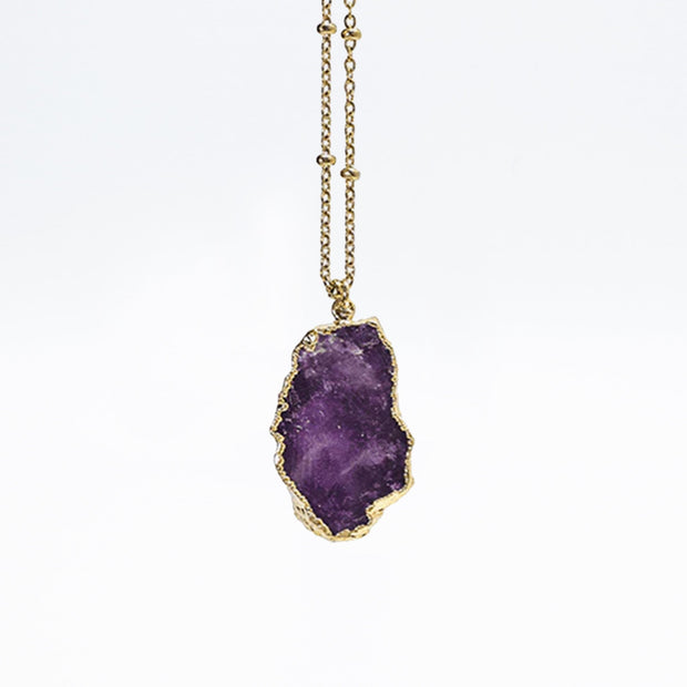 Collier avec pierre naturelle sertie