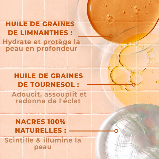 Huile corps pailletée bio